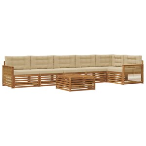 vidaXL Ensemble de canapés d'extérieur 7 pc Naturel et Beige