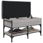 vidaXL Banc à chaussures sonoma gris 82x42x45 cm bois d'ingénierie