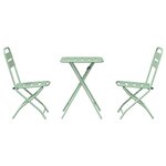 vidaXL Ensemble bistrot 3 Pièces Vert menthe clair Acier