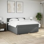 vidaXL Sommier à lattes de lit avec matelas Gris foncé 180x200cm Tissu