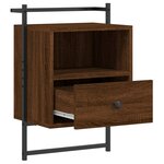 vidaXL Table de chevet murale 2 Pièces chêne marron 40x30x61 cm