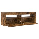 vidaXL Meuble TV avec lumières LED Chêne fumé 120x35x40 cm