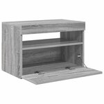 vidaXL Meuble TV avec lumières LED Sonoma gris 60x35x40 cm