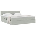 vidaXL Lit de Rangement avec matelas Gris clair 160 x 200 cm Velours
