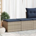 vidaXL Salon de jardin 2 Pièces avec coussins gris résine tressée acacia