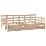 vidaXL Lit de jour avec tiroirs sans matelas 80x200 cm bois massif