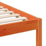 vidaXL Cadre de lit avec tête de lit Brun cire 140 x 190 cm Pin massif