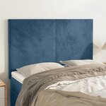 vidaXL Têtes de lit 4 Pièces Bleu foncé 72x5x78/88 cm Velours