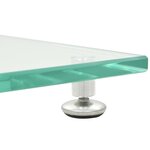 vidaXL Support haut-parleur 2Pièces Verre trempé Design 1 colonne Argenté