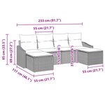 vidaXL Ensemble de canapé de jardin 6 pièces avec coussins noir en poly rattan