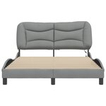 vidaXL Cadre de lit avec LED sans matelas Hvar gris clair 120x200 cm tissu