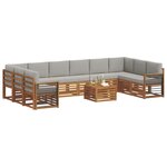 vidaXL Ensemble de canapés d'extérieur 11 Pièces Gris Naturel et Clair