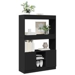 vidaXL Buffet haut noir 92x33x140 cm bois d'ingénierie