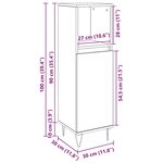 Meuble de salle de bains vidaXL Noir Chêne 30x30x100 cm Bois d'ingénierie