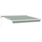 vidaXL Auvent Rétractable Vert et blanc 350 x 250 cm Tissu  Métal