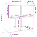 vidaXL Armoire à disques noir 84 5x38x89 cm bois d'ingénierie