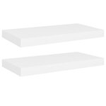 vidaXL Étagères murales flottantes 2 Pièces blanc 50x23x3 8 cm MDF