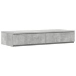 vidaXL Cadre de lit avec rangement Gris béton 100 cm Bois d'ingénierie