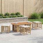 vidaXL Ensemble de salle à manger pour jardin 4 Pièces Nature et Blanc