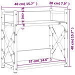 vidaXL Support d'imprimante à 2 niveaux Sonoma gris 40x20x40 cm