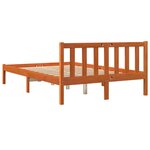 vidaXL Cadre de lit cire marron 135x190 cm bois de pin massif