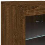 vidaXL Buffet avec lumières LED chêne marron 41x37x67 cm