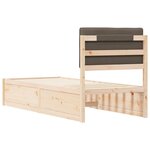 vidaXL Cadre de lit avec tête de lit rembourrée Taupe 75 x 190 cm