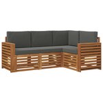 vidaXL Ensemble de canapés d'extérieur 4 pc Naturel et Anthracite