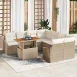 vidaXL Ensemble de salle à manger pour jardin Beige  Crème
