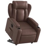 vidaXL Fauteuil inclinable électrique marron similicuir