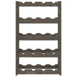 vidaXL Casier à bouteilles pour 20 bouteilles gris bois pin solide