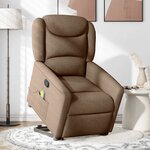 vidaXL Fauteuil de massage inclinable Marron Tissu