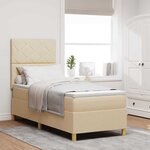 vidaXL Lit à ressorts avec matelas Crème 80 x 200 cm tissu