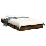 vidaXL Cadre de lit sans matelas chêne fumé 100x200 cm bois ingénierie