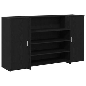 vidaXL Bureau de réception Chêne noir 180 x 50 x 103 5 cm Bois d'ingénierie
