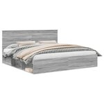 vidaXL Cadre de lit Gris Sonoma 200 x 200 cm Pin massif