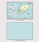 Sous-main de bureau double face carte du monde - L 60 x H 40 cm