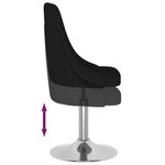 vidaXL Chaise pivotante de salle à manger Noir Tissu