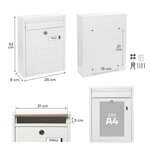 Boîte aux Lettres en Acier  Dime V1321  Regroupable  Fond Étroit  Blanc