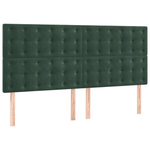 vidaXL Tête de lit Vert foncé 200x5x118/128 cm Velours