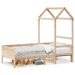 vidaXL Lit de jour avec toit sans matelas 80x200 cm bois massif