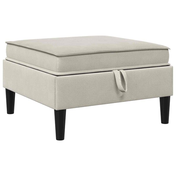 vidaXL Pouf avec Rangement Avoine Velours