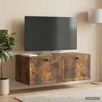 vidaXL Meuble TV mural Chêne fumé 78 5 x 41 x 30 cm Bois d'ingénierie