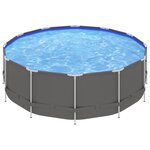 Vidaxl piscine avec cadre en acier 457x122 cm anthracite