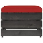 vidaXL Salon de jardin 3 Pièces avec coussins Bois imprégné de gris