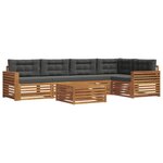 vidaXL Ensemble de canapés d'extérieur 6 Pièces Naturel et Anthracite