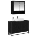 vidaXL Ensemble de mobilier de salle de bain 2 Pièces Chêne noir