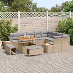 vidaXL Ensemble de canapé de jardin 12 Pièces Beige Poly rotin