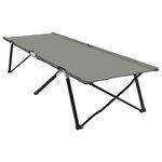 vidaXL Lit de camping pliant Gris 206 x 76 x 74 cm Oxford et acier