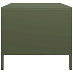 vidaXL Table basse vert olive 68 5x50x43 5 cm acier laminé à froid